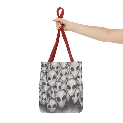 Alien Greys Ink Drawing Tote Bag