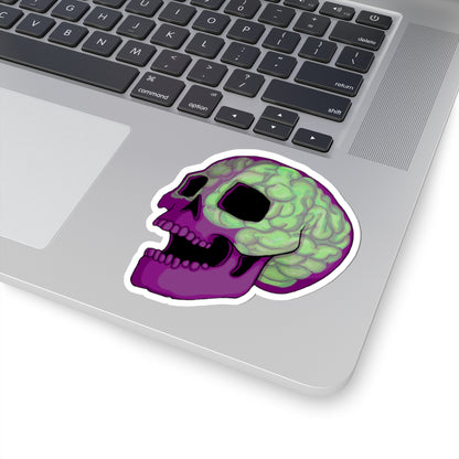 Cool Brain Skull Kiss-Cut Stickers for Unique Laptops and Decor