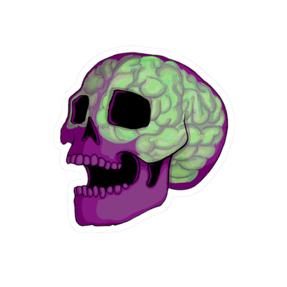 Cool Brain Skull Kiss-Cut Stickers for Unique Laptops and Decor