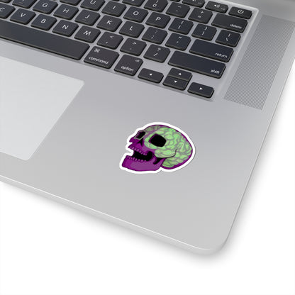 Cool Brain Skull Kiss-Cut Stickers for Unique Laptops and Decor