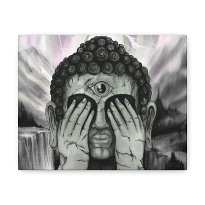 Canvas Wall Art Buddha with Third Eye Statue