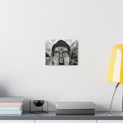 Canvas Wall Art Buddha with Third Eye Statue