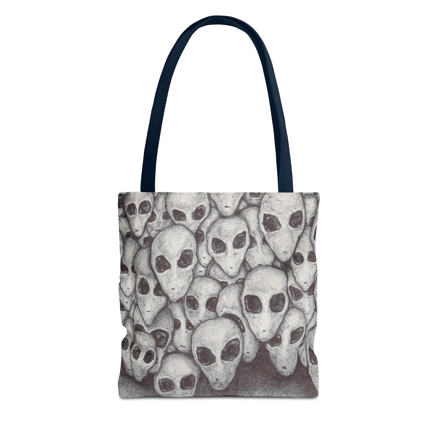 Alien Greys Ink Drawing Tote Bag