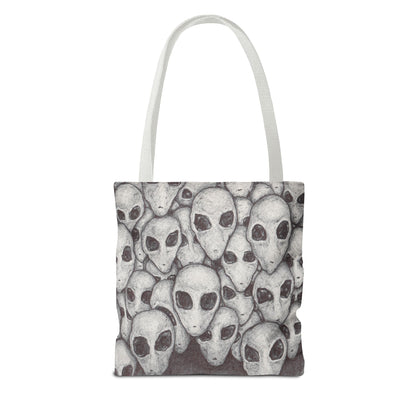 Alien Greys Ink Drawing Tote Bag